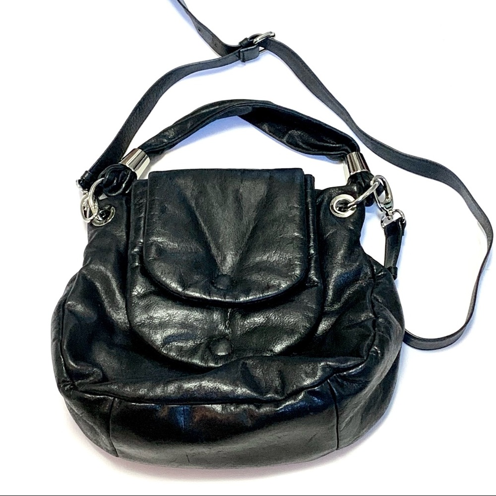 Cynthia Rowley Black Crossbody Buttery Soft Purse | Chrome hardware
